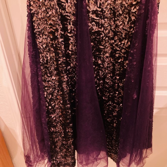 Purple sequin long evening gown - Picture 3 of 11